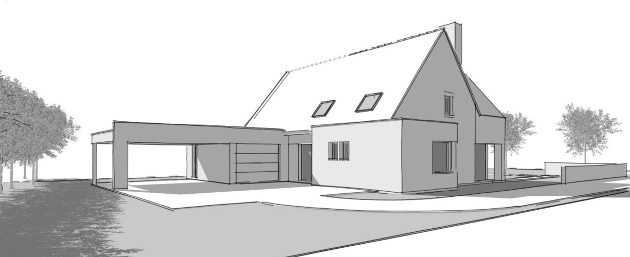 Maisons Delplanque-21016-contemporaine-grandes baies-grande lucarne-terrassin-briques-enduits-pers avant N&B