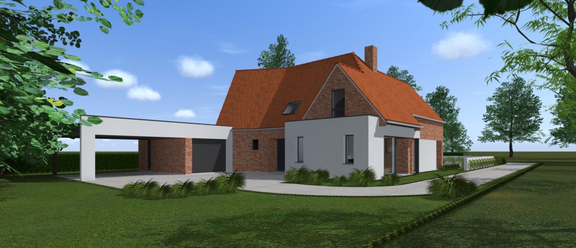 Maisons Delplanque-21016-contemporaine-grandes baies-grande lucarne-terrassin-briques-enduits-pers avant