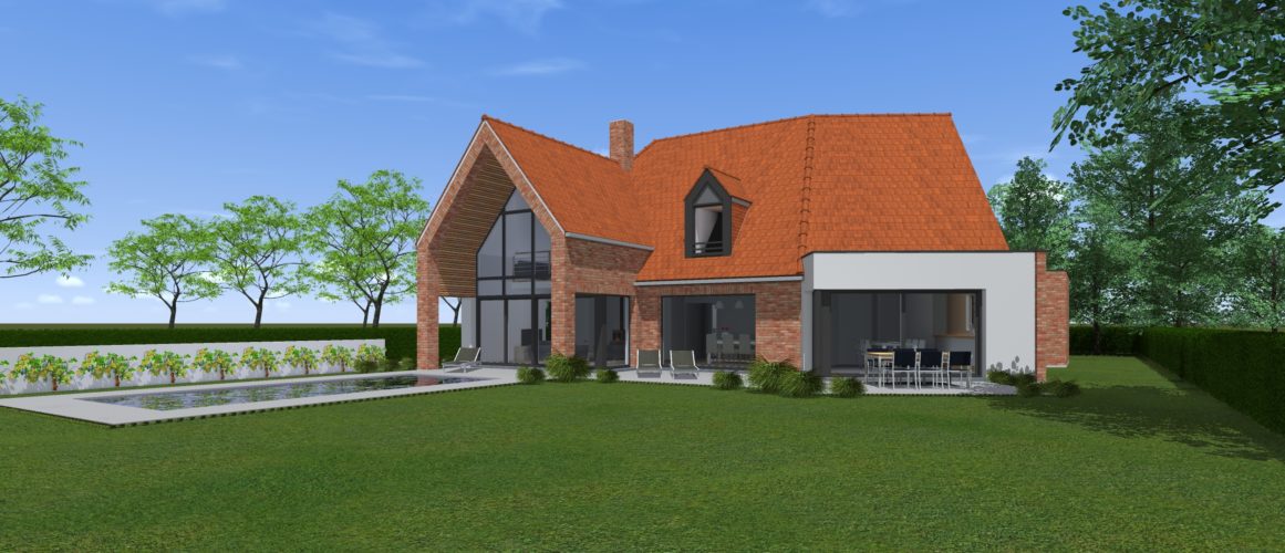 Maisons Delplanque-21016-contemporaine-grandes baies-grande lucarne-terrassin-briques-enduits-pers jardin