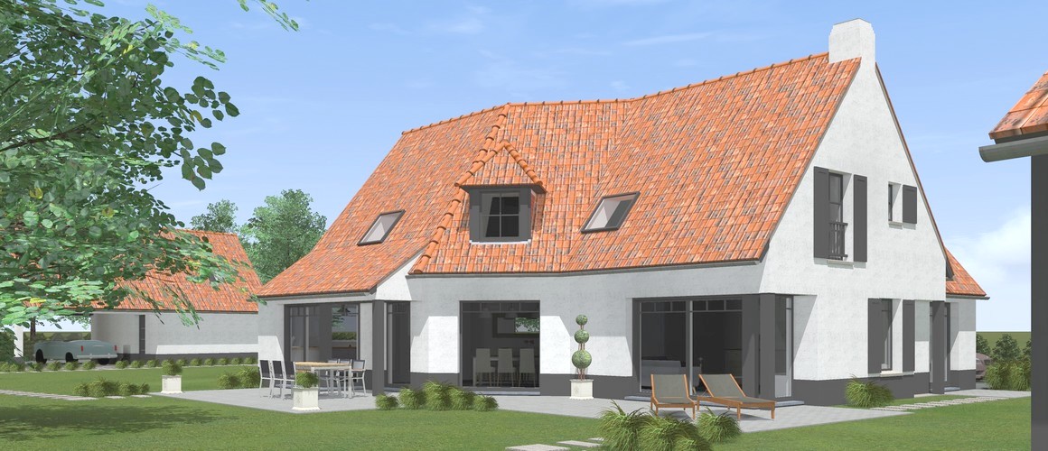 Maisons Michel Delplanque18015 flamande-chaux-tuiles tempetes cottage-grande baie alu anthracite-terrasse-jardin