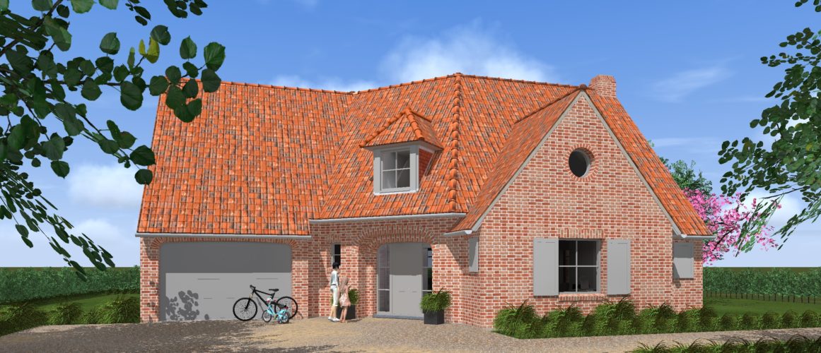 Maisons Michel Delplanque-19011-classique-flamande-briques rouge joints blancs-cintre-entrée