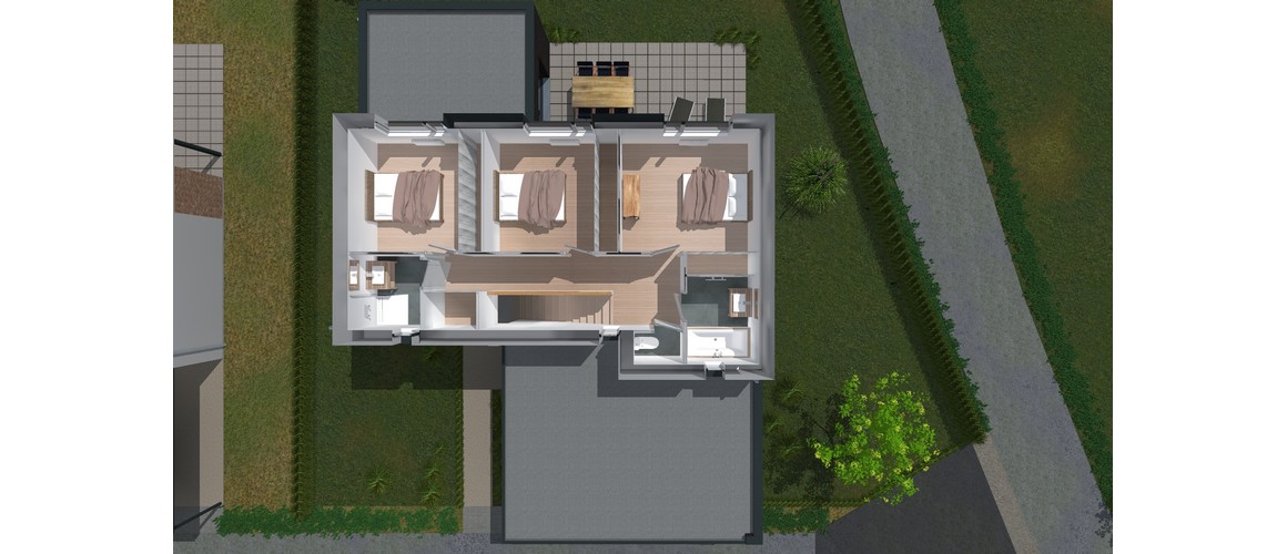 Maisons Delplanque-21002-cubique-enduit clair-briques noires-grandes baies-jardin-etage 3D